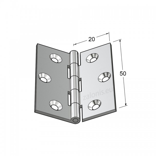 NICKEL PLATED BRASS FLAT HINGE 50x40 ITALY